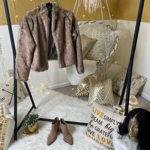 Waist length Hollister Faux Fur jacket size L